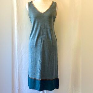 DKNY Women's Teal Mini Dress Medium Slinky Sleeveless Coastal Beachy Resortwear